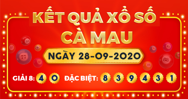 Xổ số Cà Mau ngày 28 tháng 9